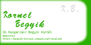 kornel begyik business card